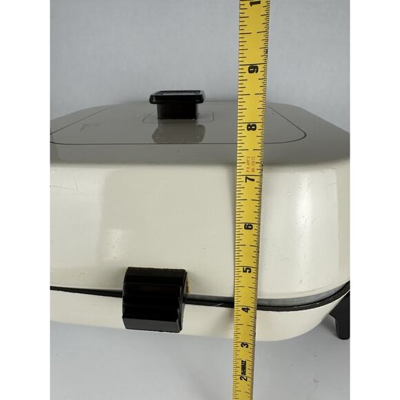 VTG Sunbeam 12"x12" Frypan Electric Skillet Cooker 80s Almond Works Retro - Picture 5 of 6